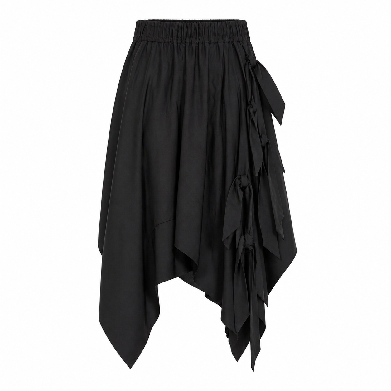 Architectural Deconstruction Scarf Hem Midi Skirt