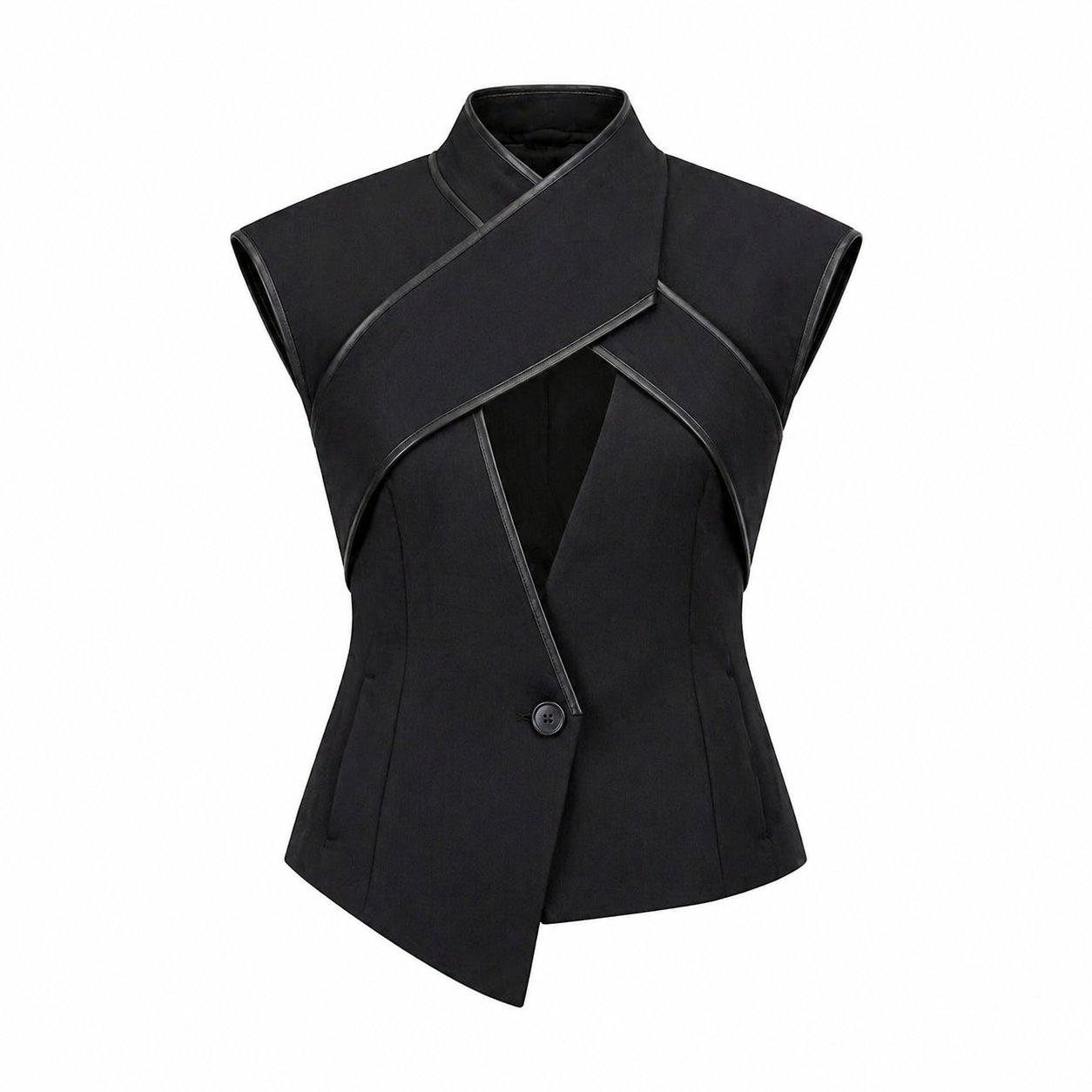 Deconstructed Asymmetric Criss Cross Vest