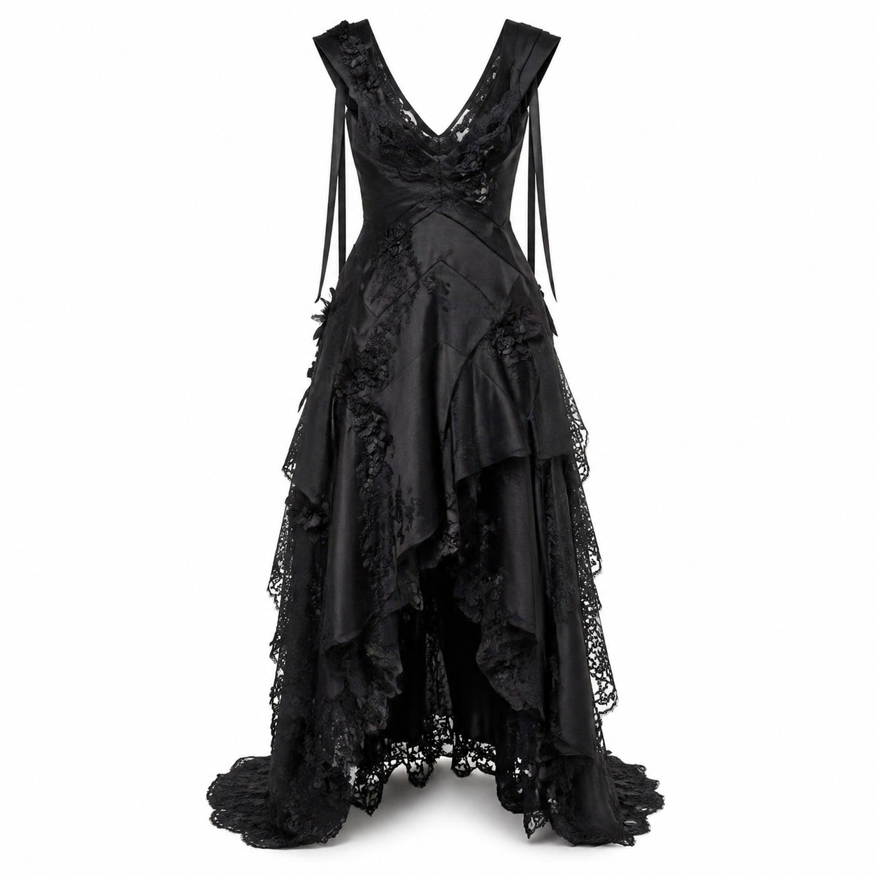 Layered Cascade Lace Dress